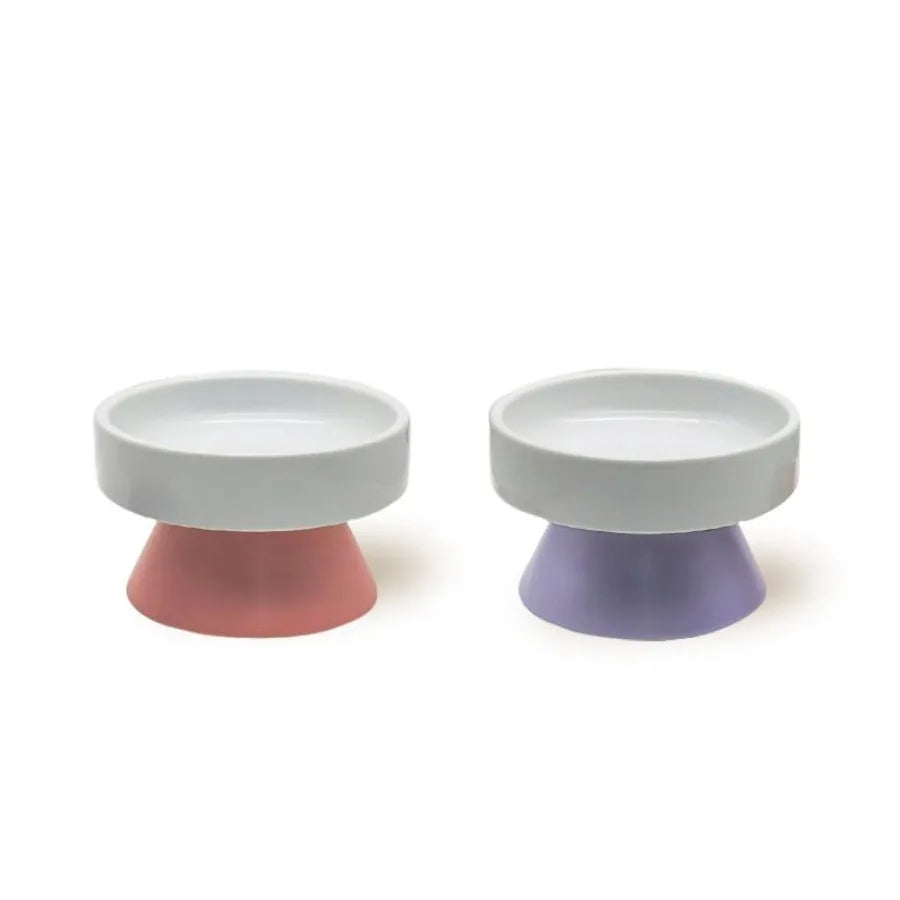 Cat Ceramic Raised Food Bowls Elevated Pet Dish Feeder Protect Pet's Spine for Dog Kitty Puppy Pets Bowl Tower Shaped Ceramic P - The Paw Tech