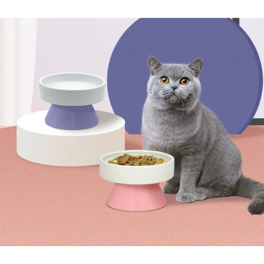 Cat Ceramic Raised Food Bowls Elevated Pet Dish Feeder Protect Pet's Spine for Dog Kitty Puppy Pets Bowl Tower Shaped Ceramic P - The Paw Tech