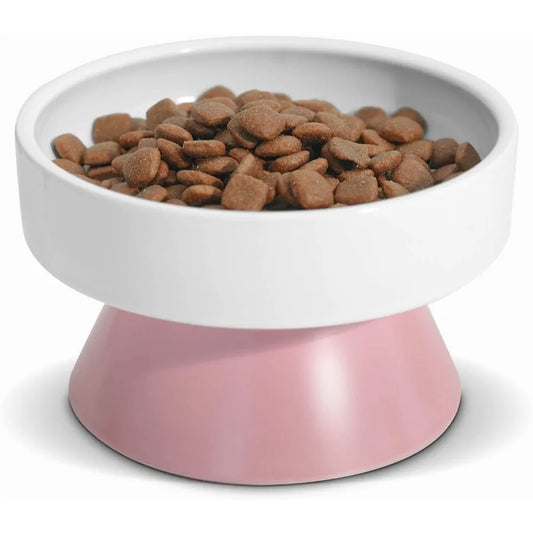 Cat Ceramic Raised Food Bowls Elevated Pet Dish Feeder Protect Pet's Spine for Dog Kitty Puppy Pets Bowl Tower Shaped Ceramic P - The Paw Tech