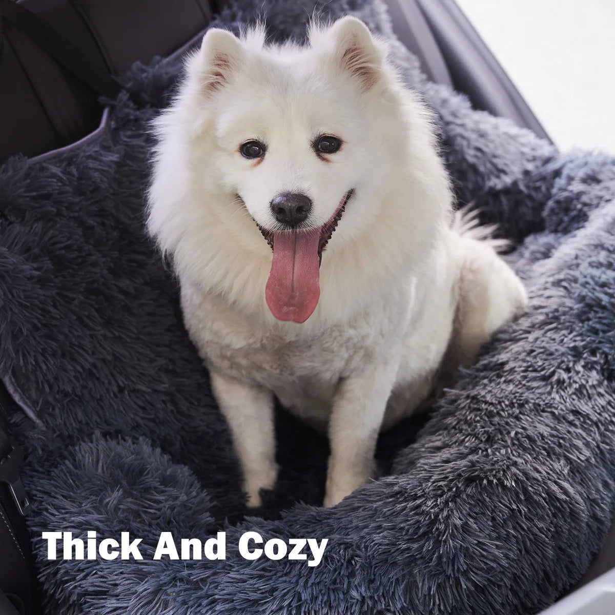Dog Car Seat for Large Dogs Two Dogs Car Back Seats Travel Pet Booster Belt Washable Long Plush Safety Car Sofa Pet Supplies