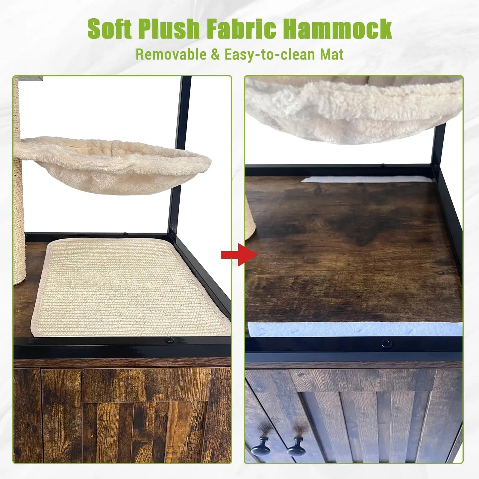 Cat Litter Box Enclosure, Wooden Cat House On Wheels - The Paw Tech