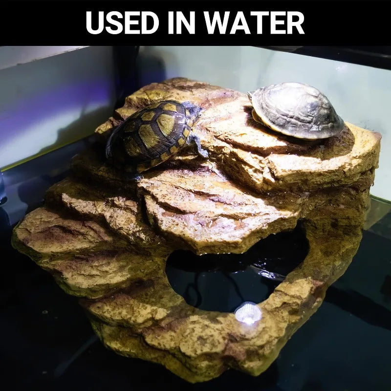Reptile Hideout Cave Reptile Habitat Tank Decor Terrarium Accessories for Bearded Dragon Leopard Gecko Lizards Turtle - The Paw Tech
