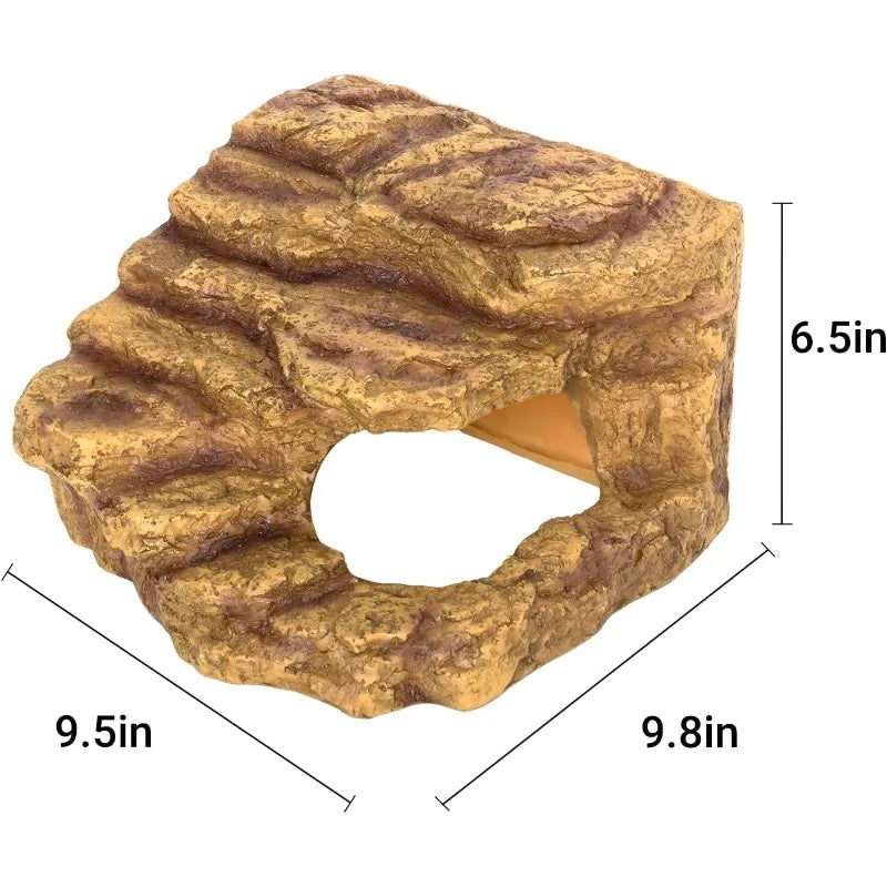 Reptile Hideout Cave Reptile Habitat Tank Decor Terrarium Accessories for Bearded Dragon Leopard Gecko Lizards Turtle - The Paw Tech