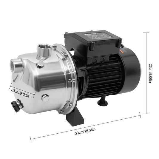 Solar Water Pump with 1100W Motor, 1200GPH Flow Rate, Low Noise, Cast Iron and Stainless Steel Build