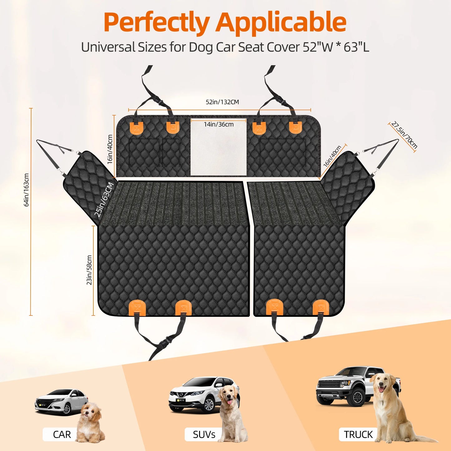 Back Seat Extender for Dogs with Non-Slip Mat Cover - The Paw Tech