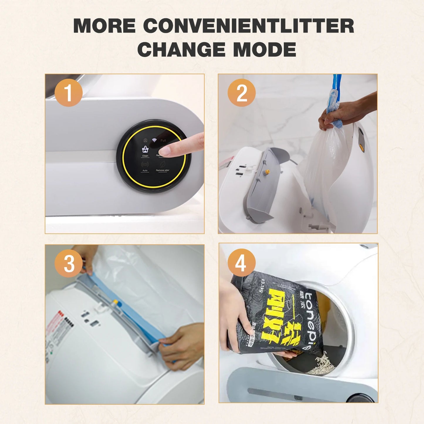 Automatic Cat Litter Box Self Cleaning with App Control Smart Cat Toilet for Multiple Large Cats