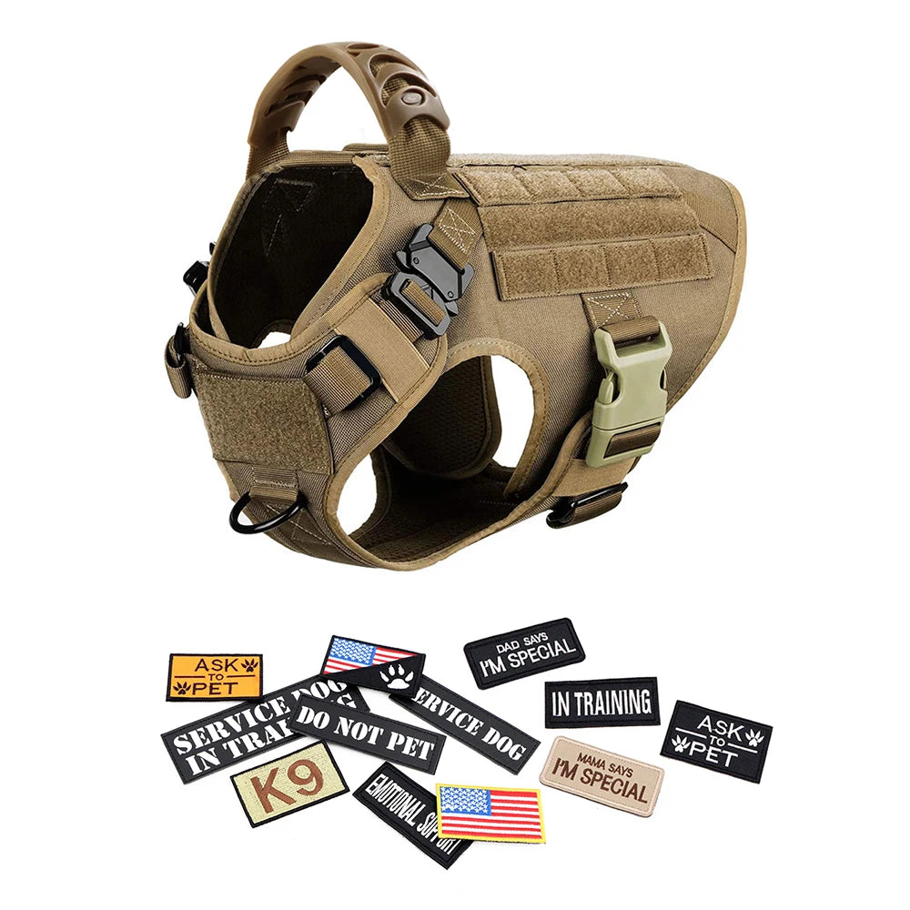 Military Large Dog Harness Set for Tactical Training Accessories - The Paw Tech